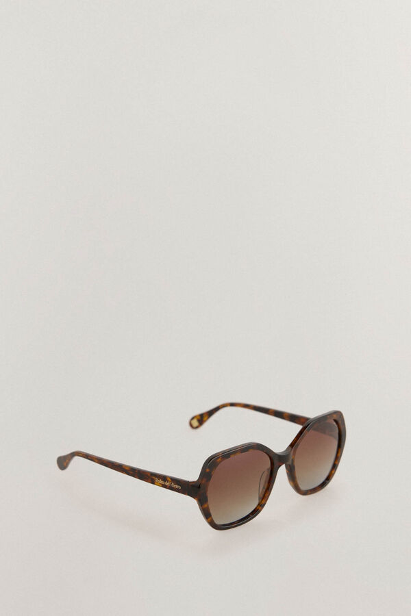 Pedro del Hierro Hexagonal Sunglasses Brown