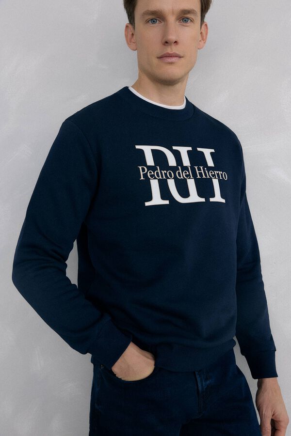 Pedro del Hierro Logo crew neck sweatshirt Blue