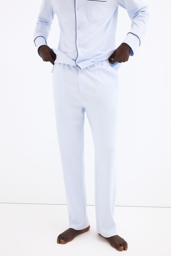 Pedro del Hierro Spanish cotton long pyjamas Blue