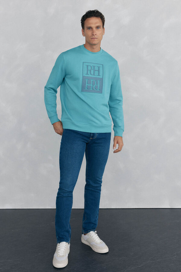 Pedro del Hierro Sudadera logo relieve Turquesa