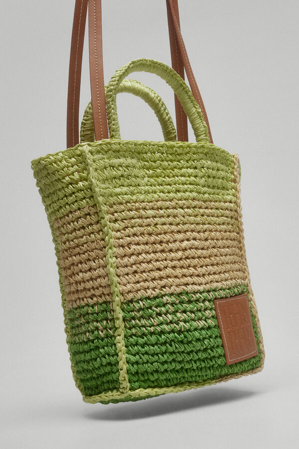 Pedro del Hierro Bolso mini tote rafia Amarillo