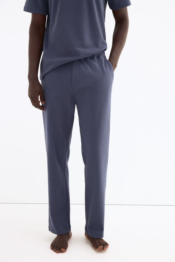 Pedro del Hierro Cal&ccedil;a comprida em algod&atilde;o espanhol Azul