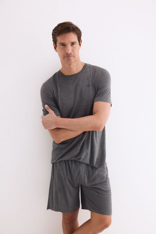 Pedro del Hierro Set de pijama punto modal Gris