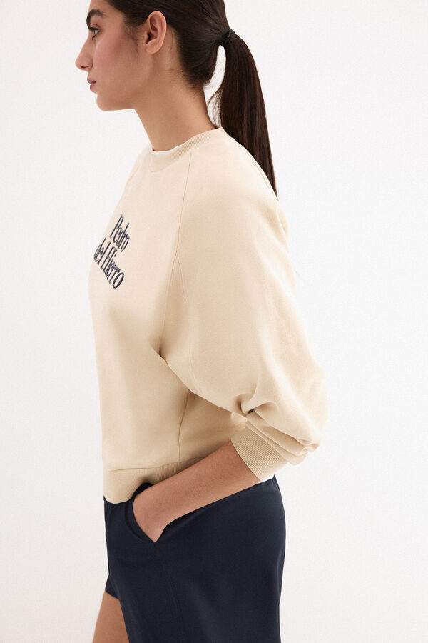 Pedro del Hierro Sudadera activewear logo Ecru