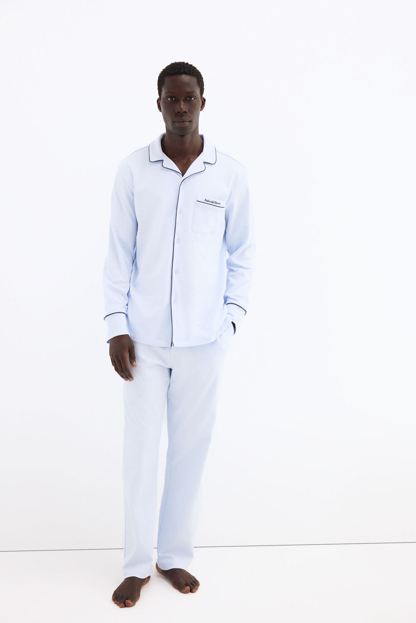 Pedro del Hierro Camisa pijama manga larga de algod&oacute;n espa&ntilde;ol