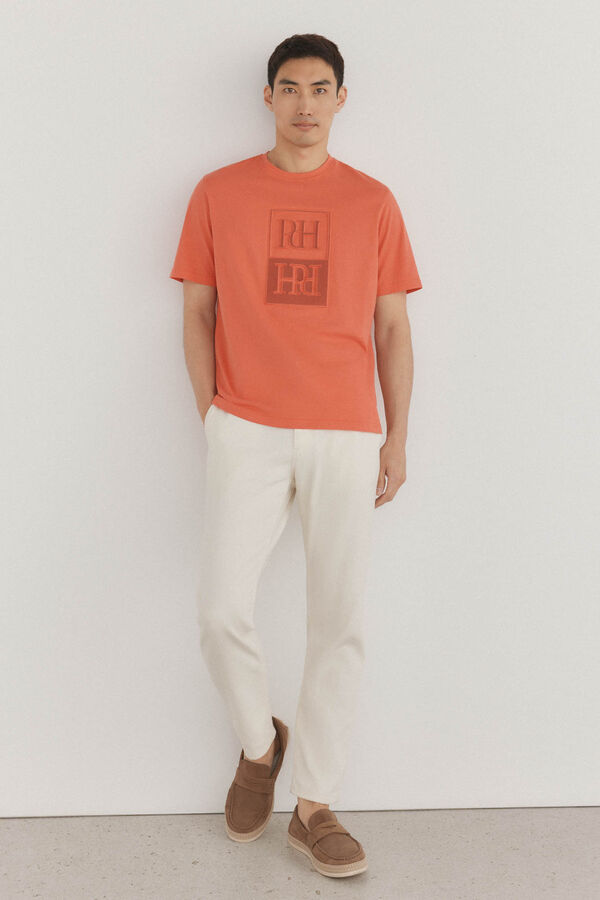 Pedro del Hierro Camiseta logo relieve Naranja
