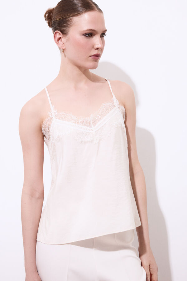 Pedro del Hierro Top lencero Blanco