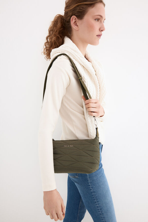 Pedro del Hierro Mala a tiracolo acolchoada em nylon Verde