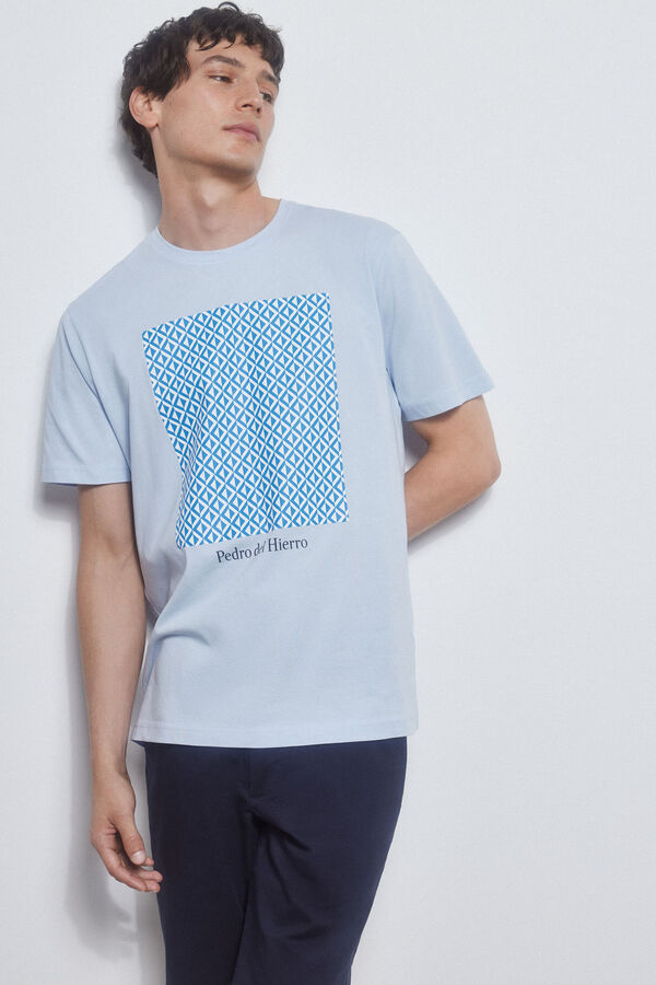 Pedro del Hierro Camiseta estampada Blue