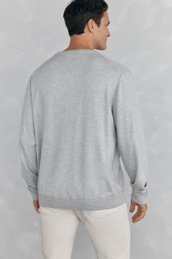 Pedro del Hierro Jersey punto fino big logo Gris