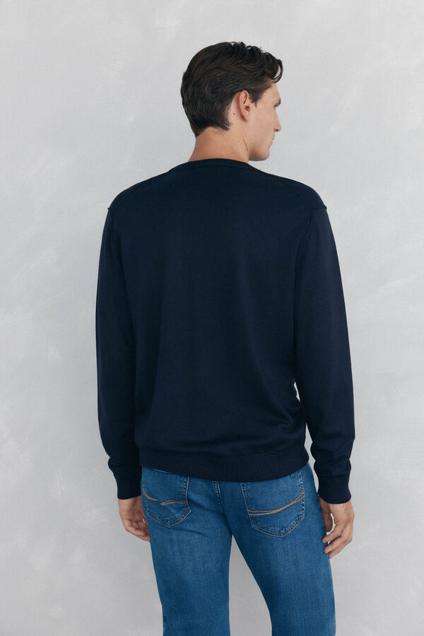 Pedro del Hierro Jersey punto fino big logo Blue