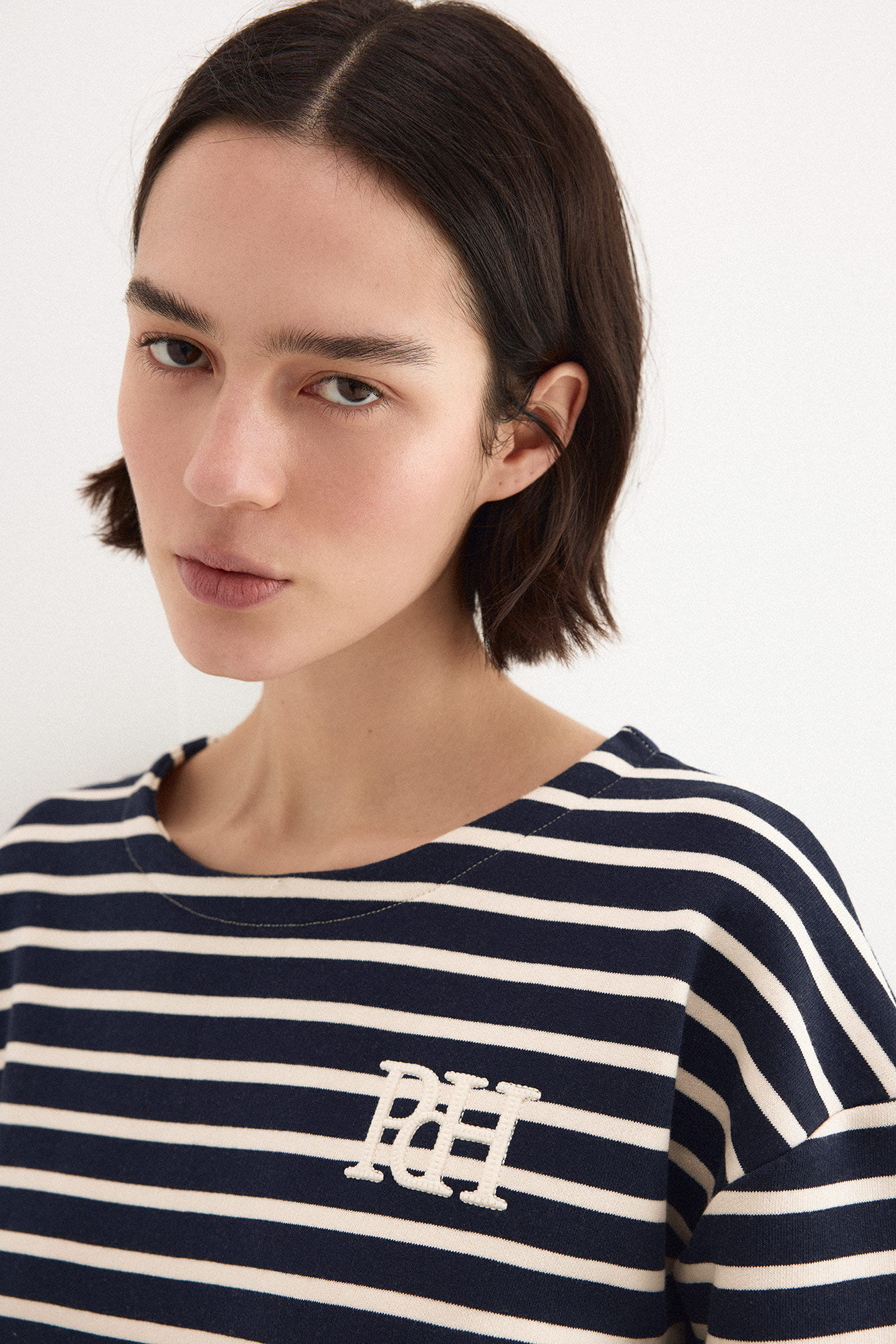 Pedro del Hierro Sudadera de rayas con logo pdh