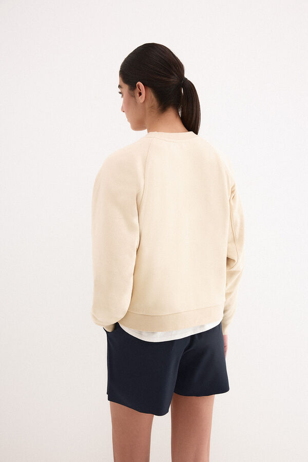 Pedro del Hierro Sudadera activewear logo Ecru