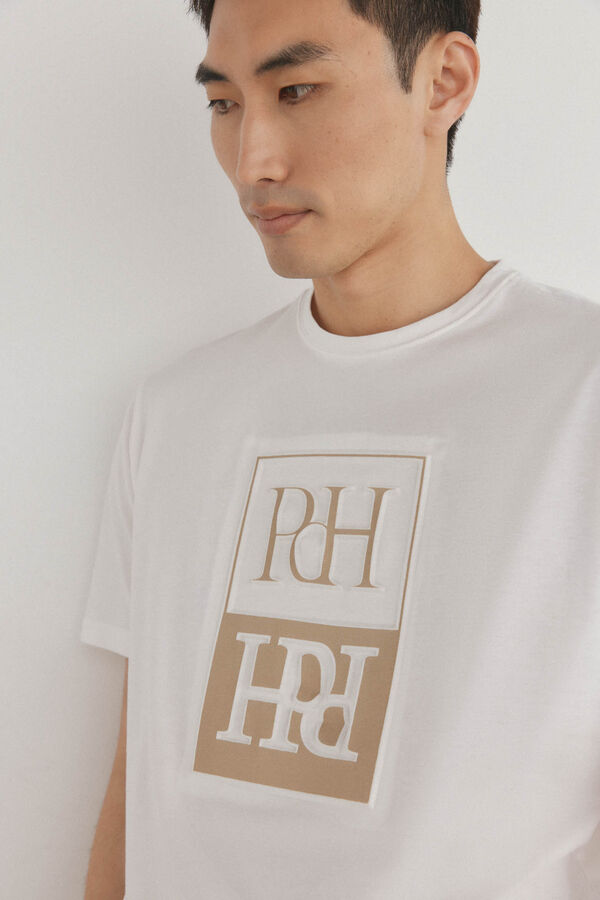 Pedro del Hierro Camiseta logo relieve Blanco