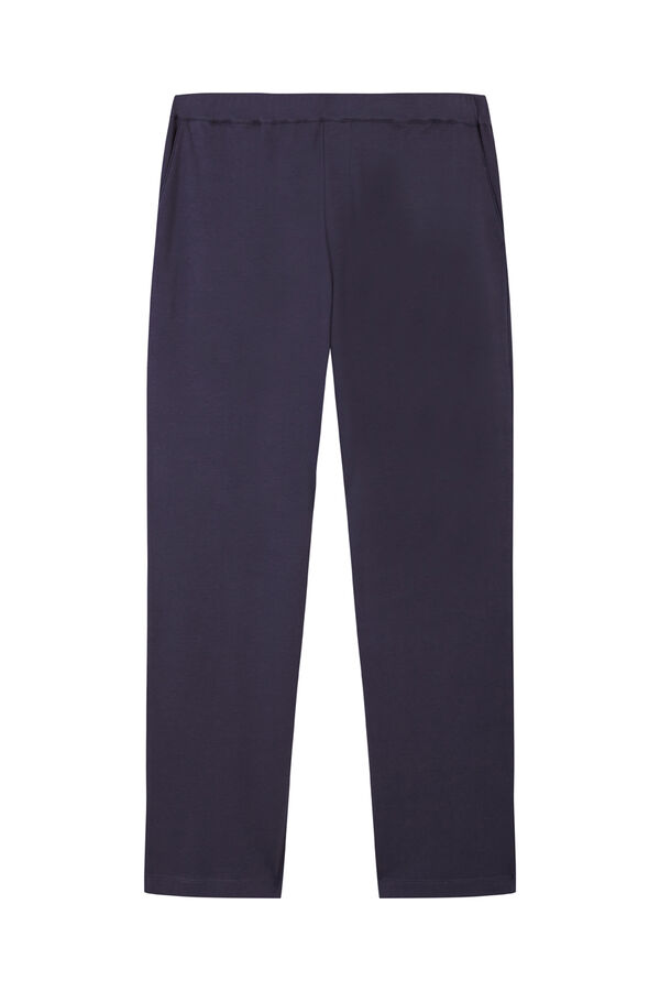 Pedro del Hierro Cal&ccedil;a comprida em algod&atilde;o espanhol Azul
