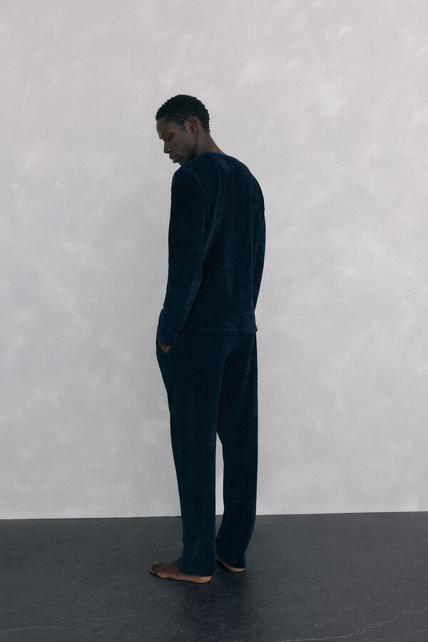 Pedro del Hierro Conjunto de pijama de veludo Azul