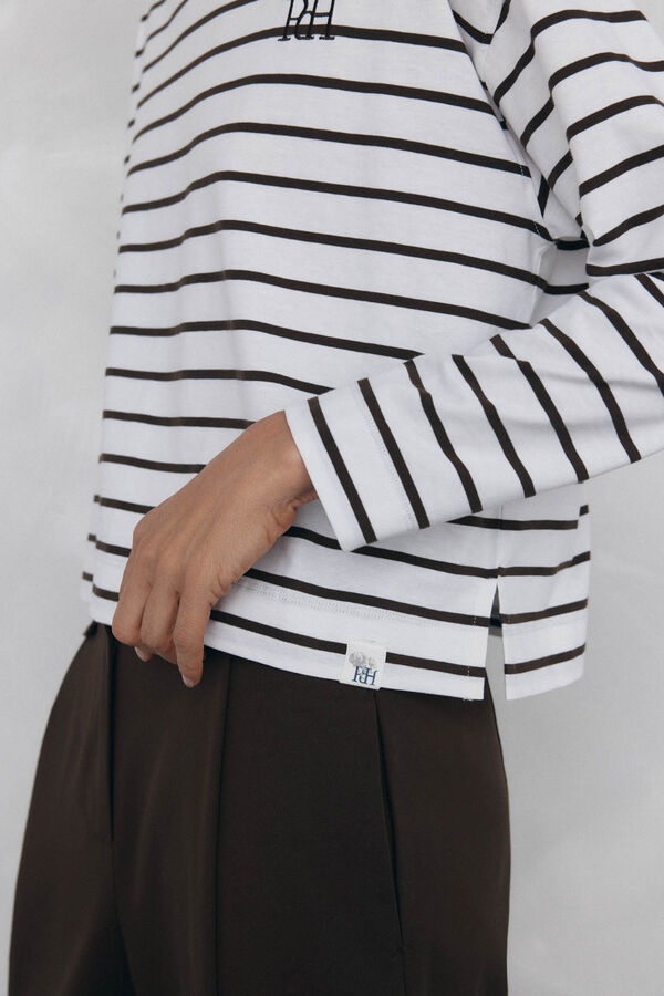 Pedro del Hierro Spanish cotton sailor t-shirt White