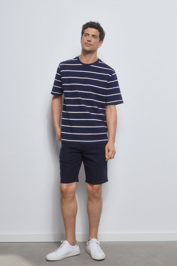 Pedro del Hierro T-shirt riscas slub Azul