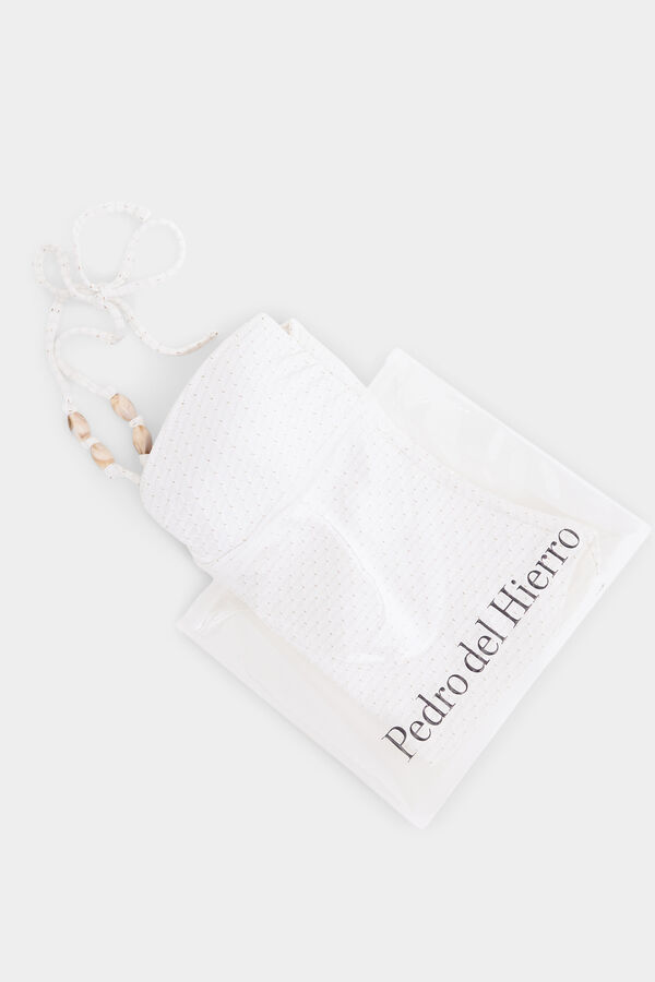 Pedro del Hierro Ba&ntilde;ador tejido de jacquard y abalorios Blanco