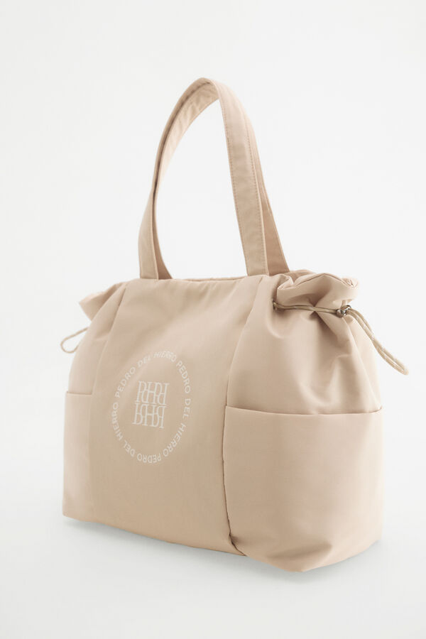 Pedro del Hierro Bolso lona grande Beige