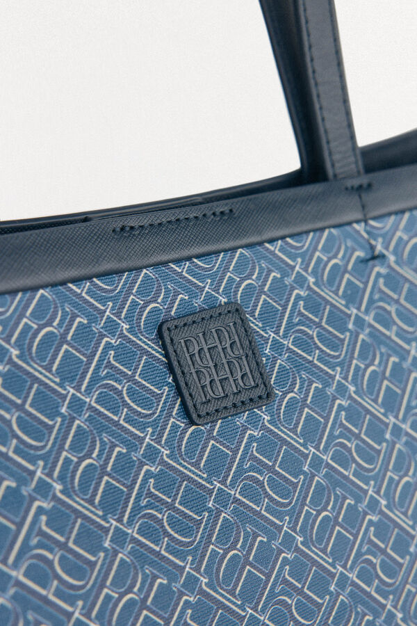 Pedro del Hierro Bolsa de compras com monograma Azul
