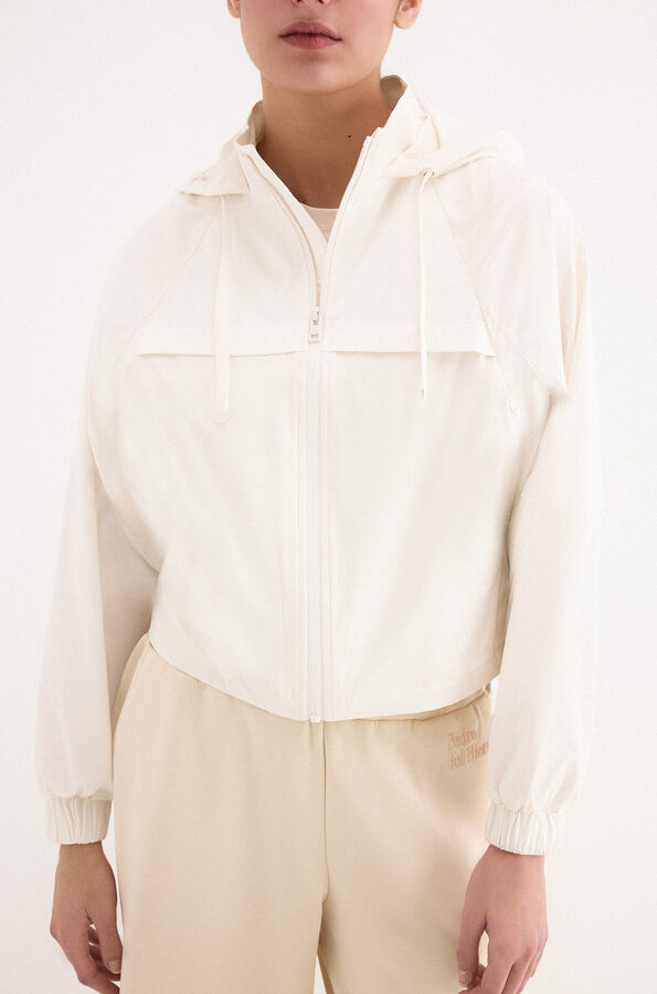 Pedro del Hierro Parka corta capucha Crudo