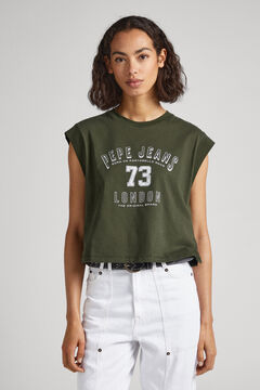 Springfield Camiseta sin mangas con logo verde