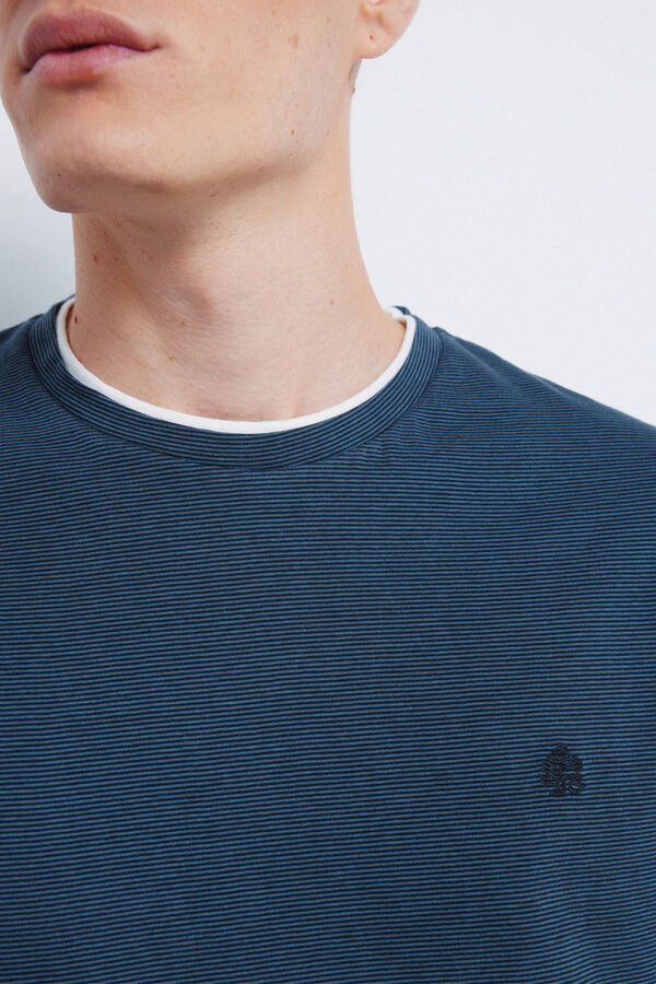 Springfield Majica dugi rukav sa dvostrukim mikroprugama Plava