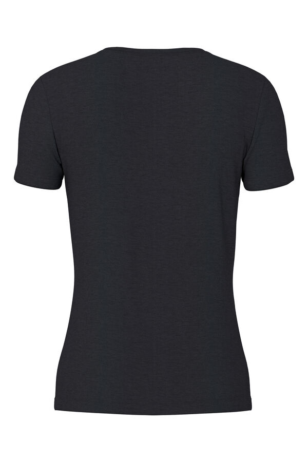 Pieces T-shirt b&aacute;sica preto