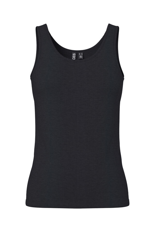 Pieces Tank top b&aacute;sico negro