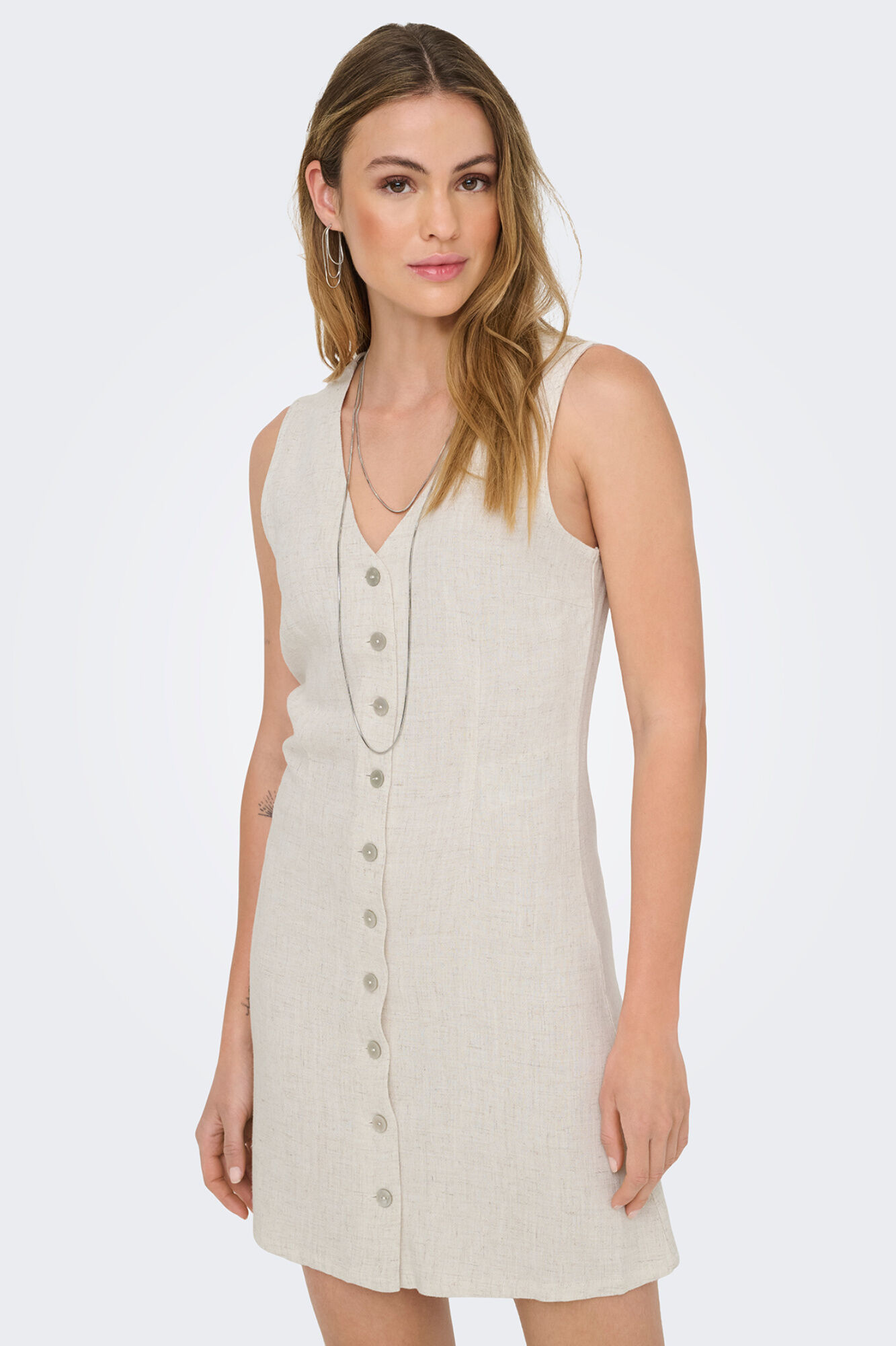 Only Vestido curto de linho