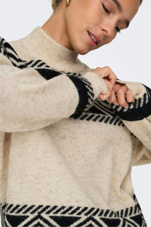 Only Detalhe da borda de Camisola cinzento