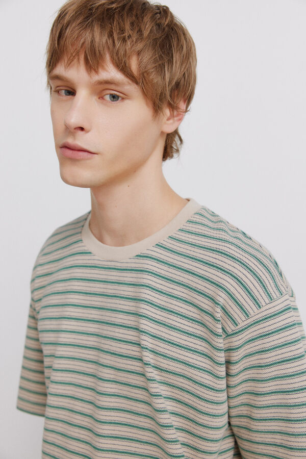 Springfield Prugasta majica od pikea Braon