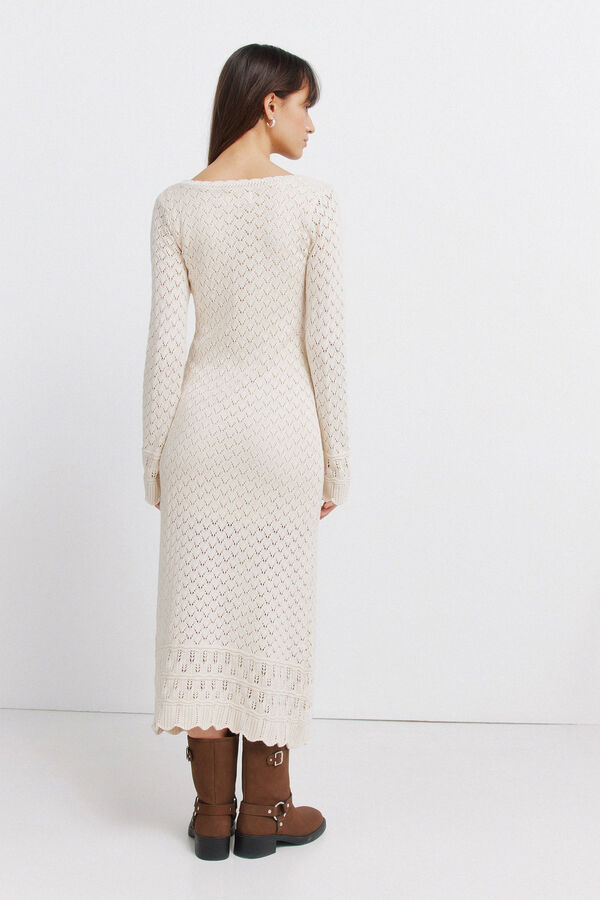 Springfield Midi haljina od pointelle tkanja Bež