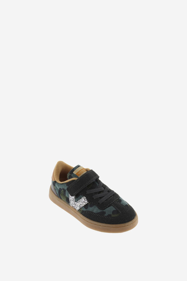 Victoria Zapatillas animal print glitter verde