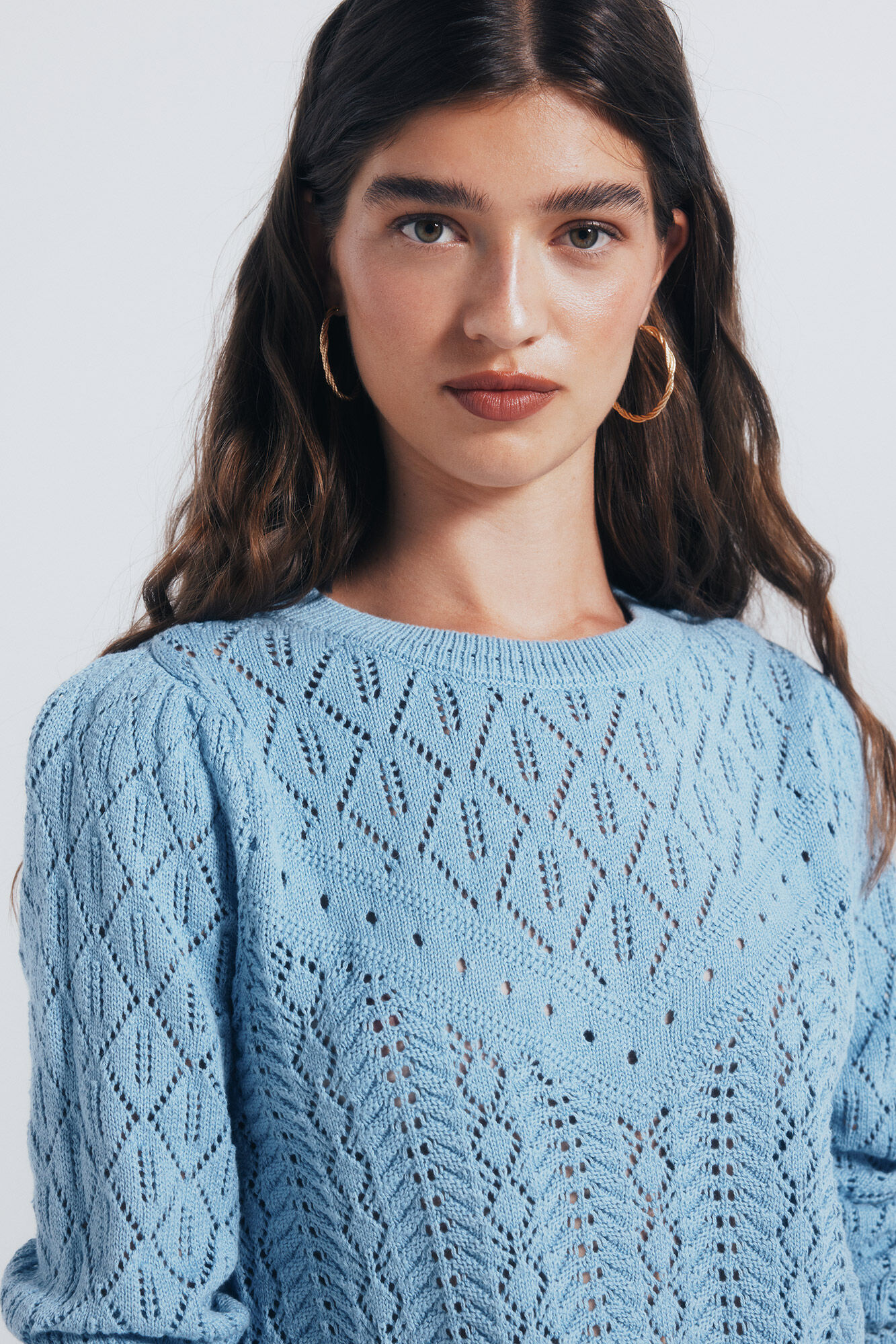 Springfield Pleteni džemper sa rupičastim motivima