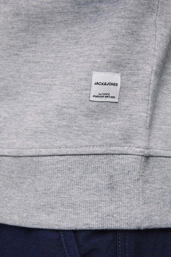 Jack & Jones Sudadera lisa algod&oacute;n gris