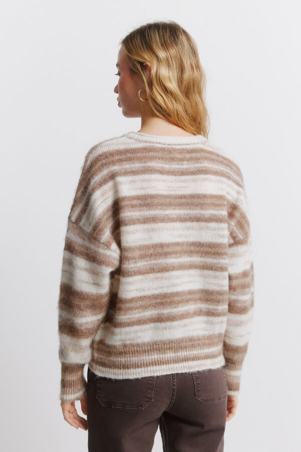 Springfield Džemper sa prugama u prelivu Braon