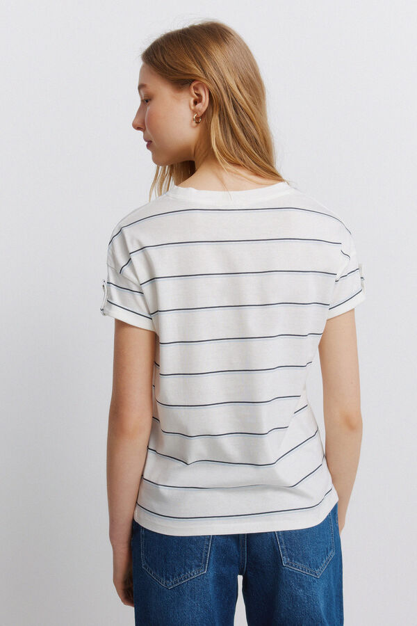 Springfield Majica kratkih rukava na pruge Bela