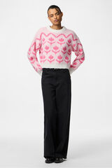 Pieces Jersey estampado floral cuello redondo blanco