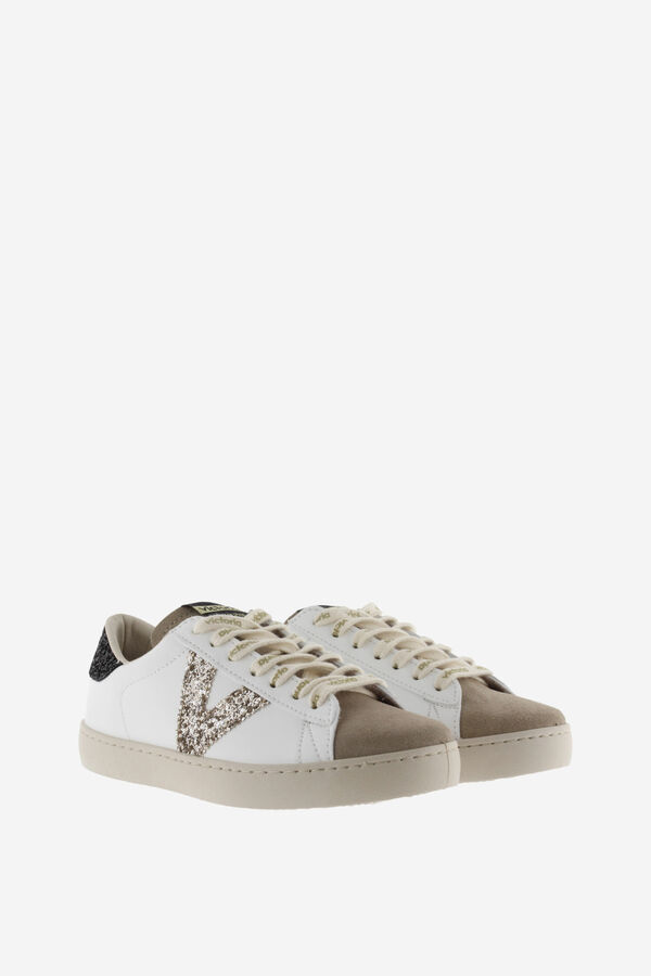 Victoria Zapatillas efecto piel serraje negro
