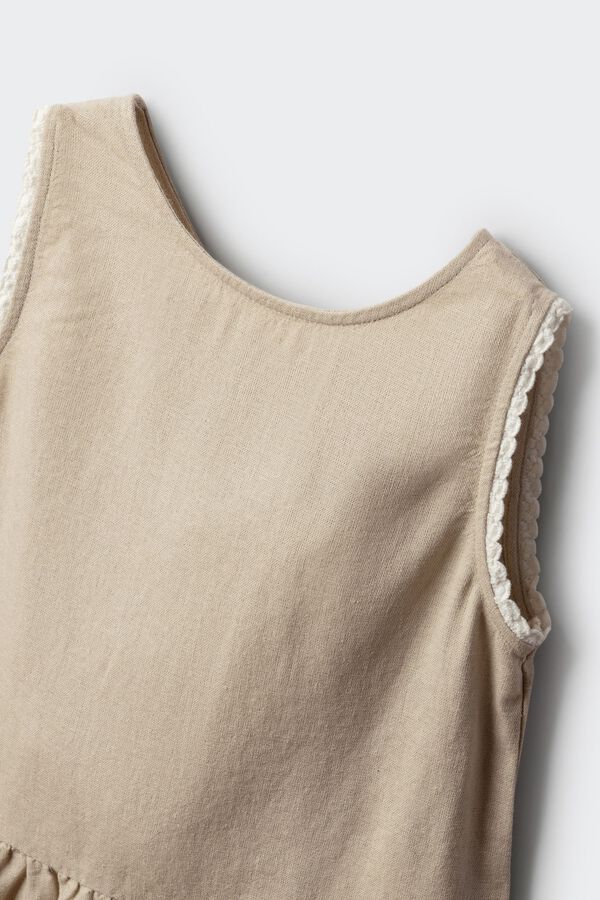 Springfield Kids Top od lana sa ma&scaron;nama za devojčice Bež