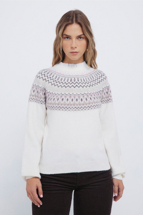 Springfield Zsakárd szegélyű felső kombinált nyak természetes