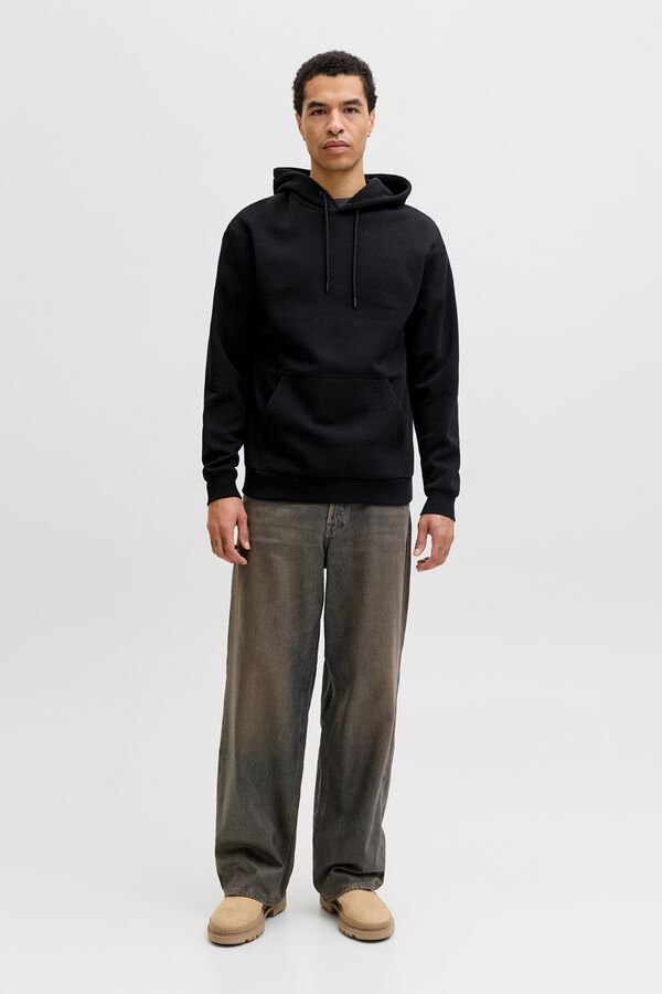 Jack & Jones Sudadera relaxed con capucha negro