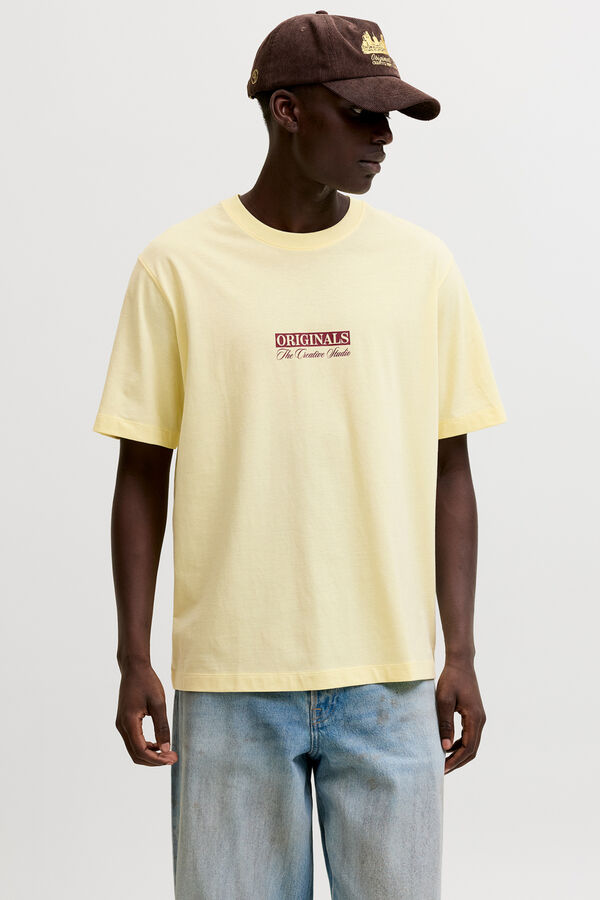 Jack & Jones Camiseta algod&oacute;n estampada amarillo