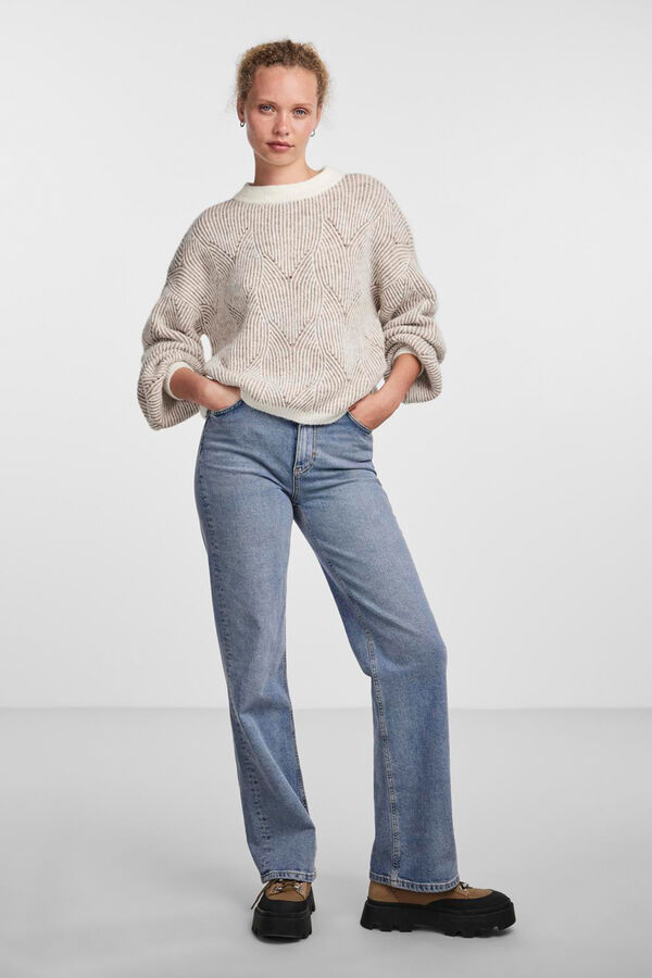 Pieces Knit jumper white