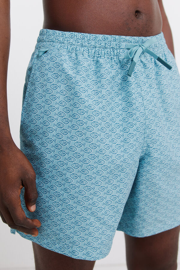 Springfield Kupaći kostim sa printom ribe Plava