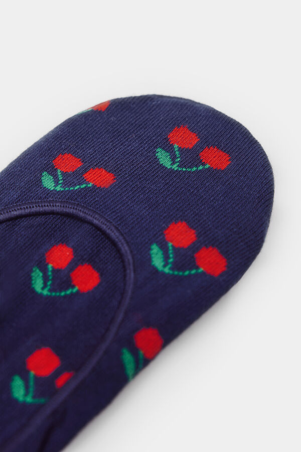 Springfield Calcet&iacute;n invisible cerezas azul