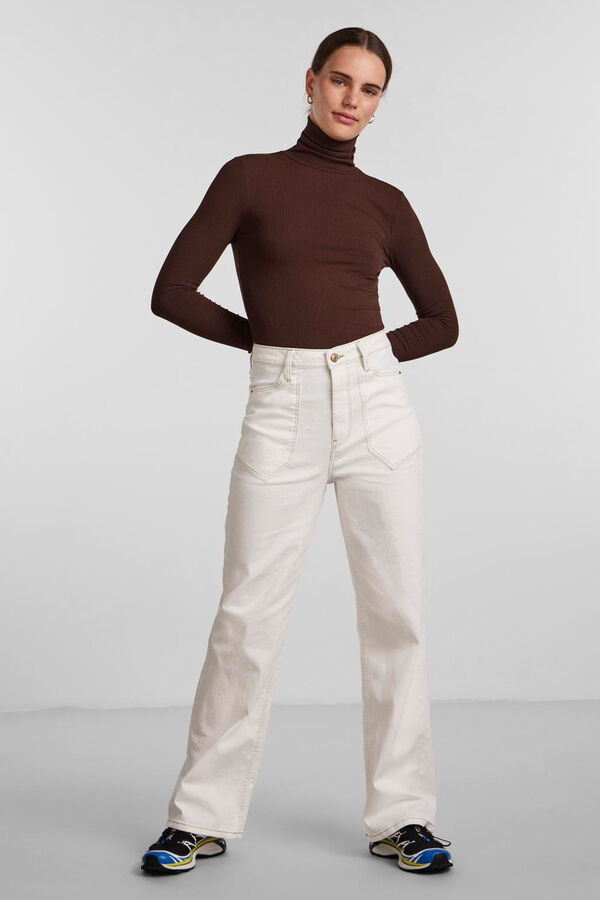 Pieces Cotton top with high neck red