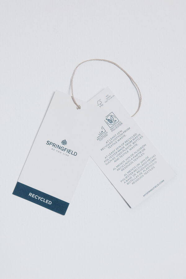 Springfield Jednobojan fantazijski uvijeni džemper Plava